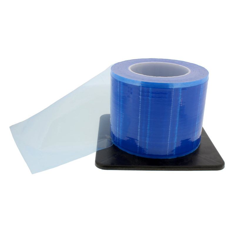 Mondo Medical Universal 4x6in Skin Barrier Film Tattoo Tape Roll 1200 Sheets - No String Blue Dental Tape Dispenser Box