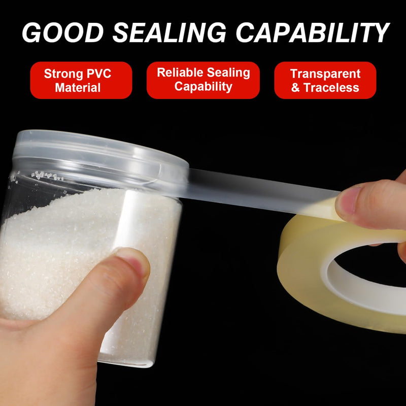 PRETYZOOM Can Sealing Tape Transparent PVC Adhesive Tape for Food Tins 15Mm X 66M No Residue Reliable Sealing for Box Packing