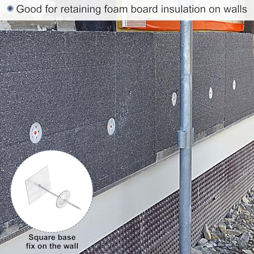 PATIKIL 70mm Self Stick Insulation Pins, 50Sets 2in Self Locking Washers Aluminum Insulation Hangers Cap Round Washers for Foam Board Wall Floor Ceiling