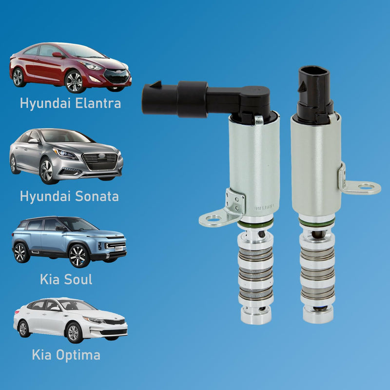 Intake & Exhaust Engine Variable Vlave Timing (VVT) Solenoid Compatible with Kia Soul Optima Forte Koup Seltos Forte5, Hyundai Elantra Elantra Coupe Elantra GT Kona Tucson Veloster Sonata 1.8L 2.0L 918-033 & 918-034