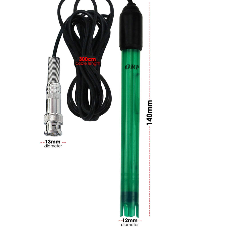 [Australia - AusPower] - DANOPLUS ORP Electrode Replaceable BNC Socket Probe for ORP Tester Meter Controller 300cm Long Cable Aquariums, Tanks, Ponds Measurement 