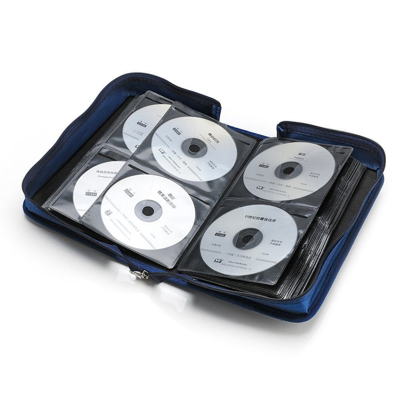 [Australia - AusPower] - CCidea CD Case DVD Storage Holder, 128 Capacity DVD Cases Organizer CD Plastic Protective Carrying Binder,Portable Cd Wallet for Home Travel (Blue) L11 xW 6 x H3.5 INCH Blue 