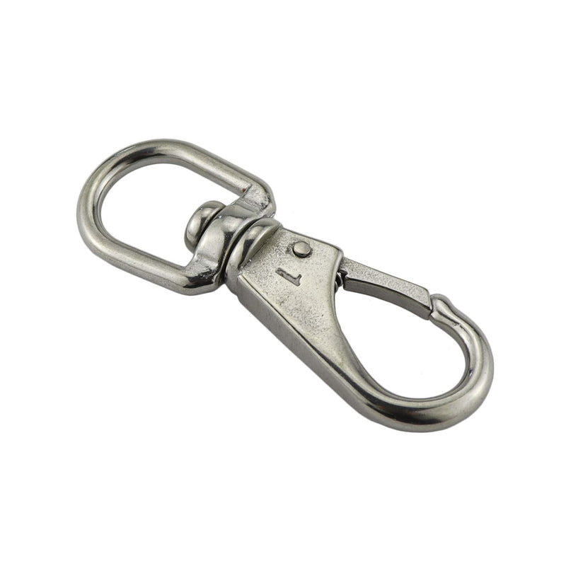 [Australia - AusPower] - keehui Stainless Steel 304 Swivel Eye Snap Hooks Size1#(M5)/2#(M6)/3#(M7) Marine Clips Flag Snap Spring Pet Buckles 1# (M5? 2PACK 