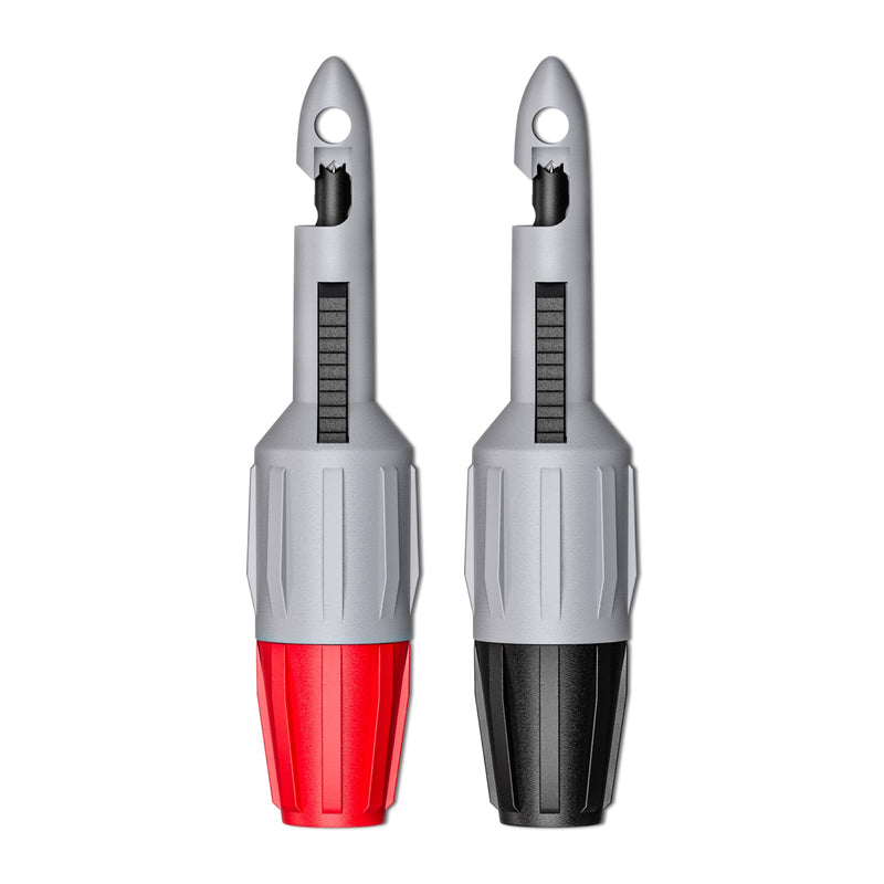 [Australia - AusPower] - Cleqee 2 Piece Heavy Duty Wire Probe Insulation Terminal Set with 4 mm Socket for Multimeter Voltmeter Electrical Testing Red & Black 4mm Stecker 