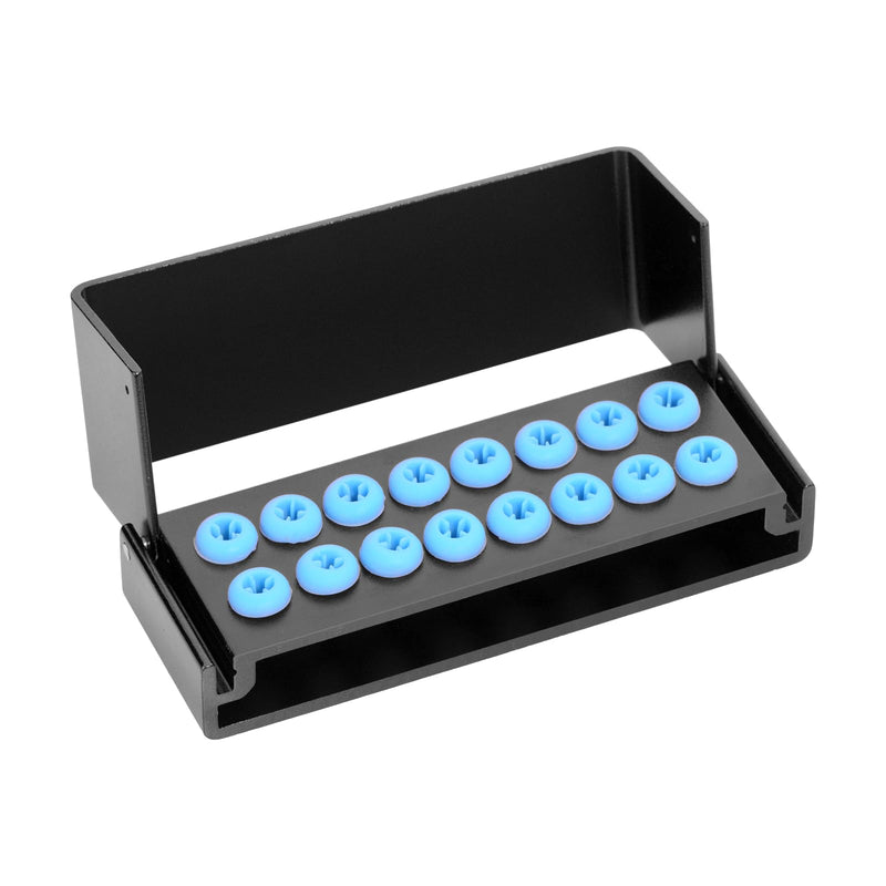 [Australia - AusPower] - 2Pcs 16 Holes Bur Block Holder with Silicon Cover Autoclavable Burs Block Case for Placing FG RA Burs (black) Black 