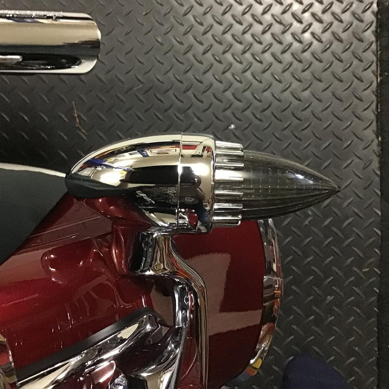 61mm Diameter Bullet Turn Signal Indicator Lens Light Cover Trim For Harley Davidson Sportster Dyna Softail Street Glide Road Glide Chrome-Smoke