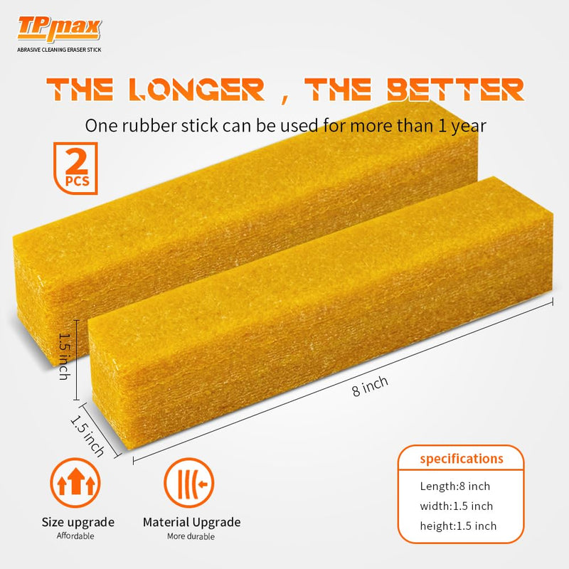 [Australia - AusPower] - 2 x Sanding Belt Cleaner Sanding Belt Cleaning Block 200 x 40 x 40 mm | High Quality Natural Rubber | Efficient Cleaning for Sanding Belts & Sanding Discs 2 Pack Large 