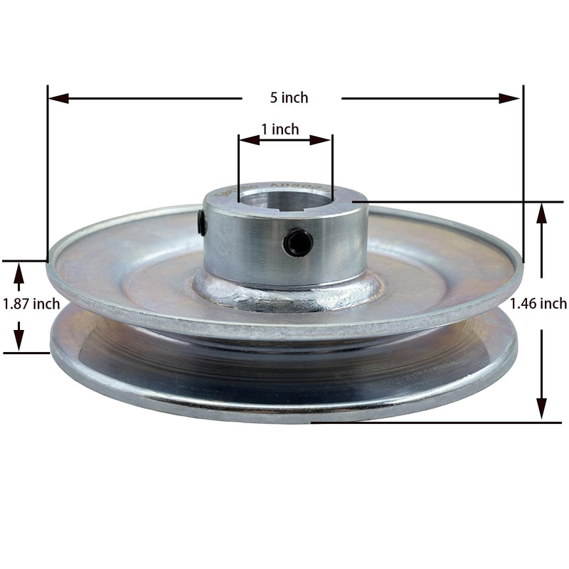 [Australia - AusPower] - AB500-1 Single Groove Web Sheaves,v Belt Pulley 1 inch bore 5" OD,Motor Pulley Carbon Steel for A B 5L 4L V-Belts 