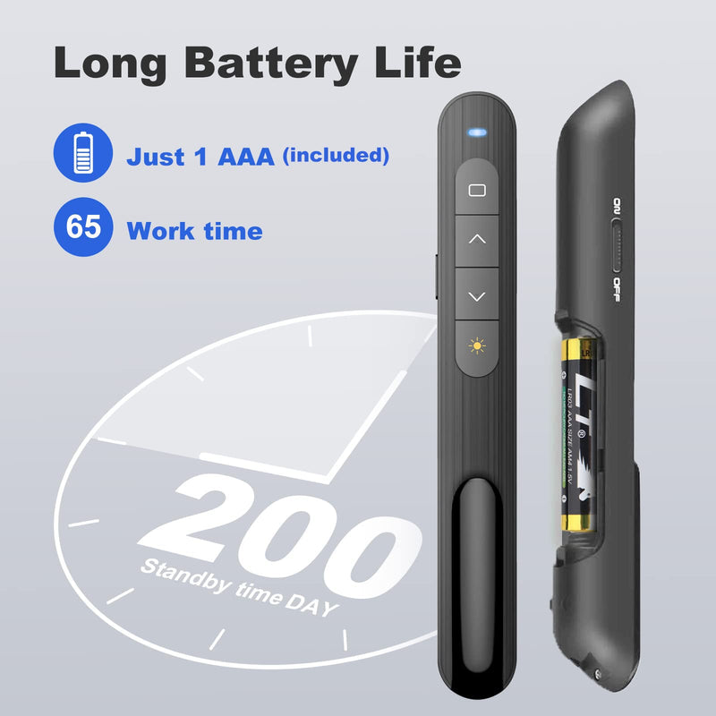 [Australia - AusPower] - Presentation Clicker PowerPoint Clicker with Laser Pointer, Wireless Presenter Remote Slide Clicker for Powerpoint Presentations for Mac, Keynote, Computer, Laptop Red-USB R78 