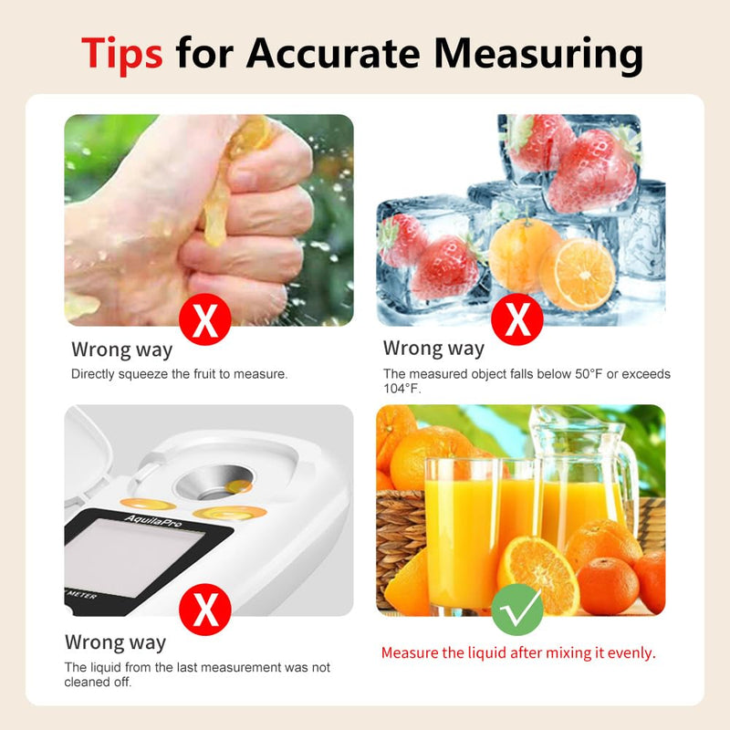 [Australia - AusPower] - Digital Brix Refractometer with LCD, for Fruit Juice and Coffee, with Auto Temperature Compensation, 0-55% Range, ±0.2% Accuracy, Rechargeable Brix Meter for Liquid Sugar Content 