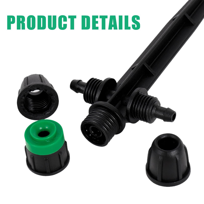 [Australia - AusPower] - 30pcs Drip Irrigation Emitters Sprayer for 1/4" Drip Irrigation Tubing Adjustable 360 Degree Water Flow Drippers on 6.5" Sturdy Stake with Lock Barbed Irrigation Drippers for Watering System 30Pcs Double Tube Sprayers 