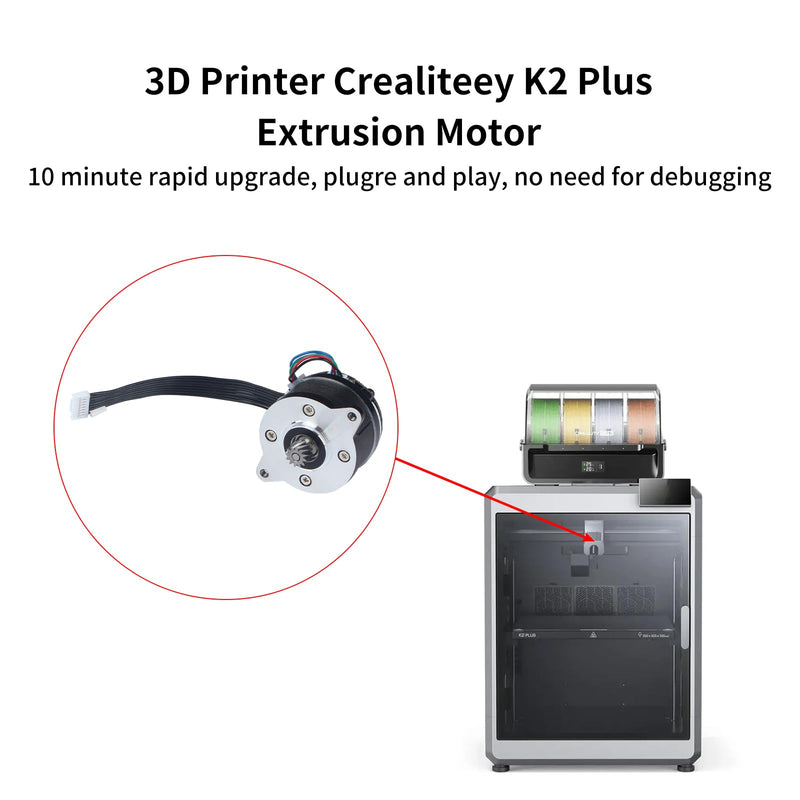 [Australia - AusPower] - FYSETC 3D Printer Accessories for K2 Plus: Original Extruder Motor 35mm Round Pancake Stepper E-axis with 12 Teeth Shaft Gear Drive Board Connected Cable for K2 Pro FDM Printing Project 