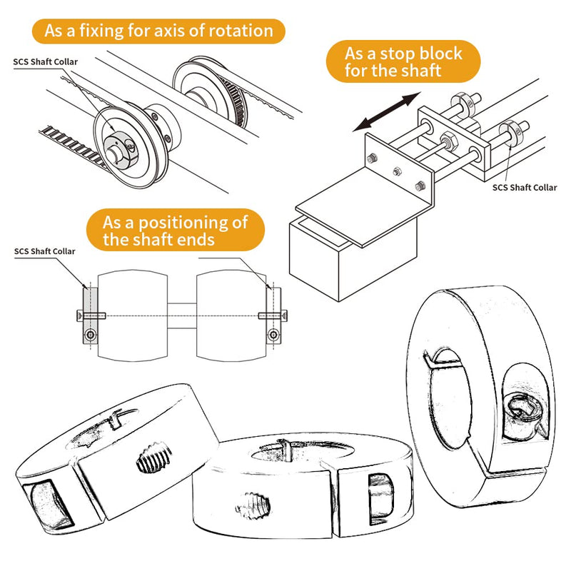 [Australia - AusPower] - 6mm Shaft Collar Aluminum Shaft Locking Collar, 6mm Bore Size, 20mm OD, with M4 Set Screw, 10mm Thickness (Pack of 4) 