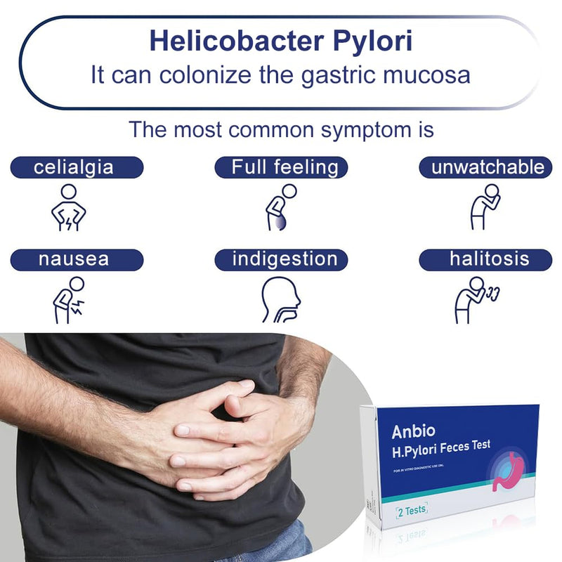 [Australia - AusPower] - Helicobacter Pylori Stool 2 Test Kits, H Pylori Test Kit 10-15 Minutes of Quick Home Testing, Fast & Highly Accurate, Easy to use & Read H-Pylori Test Kit 