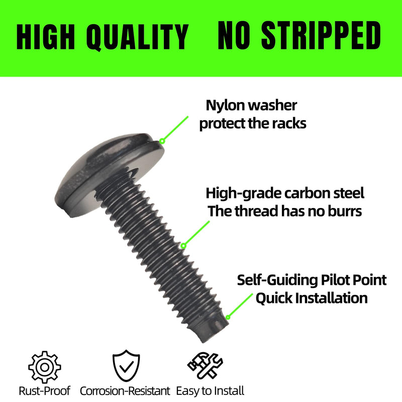 [Australia - AusPower] - 100 Pack Rack Screws and Nylon Washers. #10-32 UNF for Server Cabinet, Server Shelves, Routers,Audio Server Console 