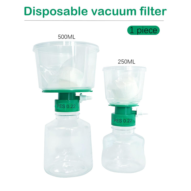 [Australia - AusPower] - 500ML Vacuum Filter Units with 0.22um PES Membrane, Filter Membrane Diameter: 90mm,Individually Wrapped (500mL - 0.22um PES) 500mL - 0.22um PES 
