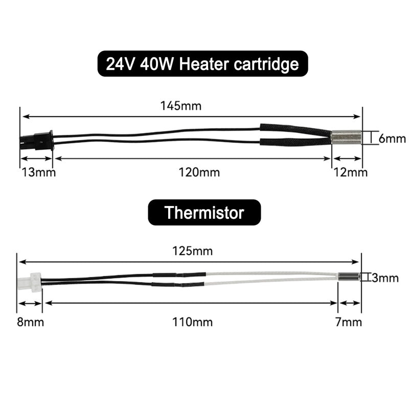 Hotend for Prusa I3 MK4/XL, 24V 40W Print Head Kit with Thermistor, Heater Cartridge, Heating Block, 0.4mm Nozzle and Silicone Cover Prusa I3 MK4 Hotend