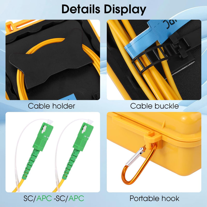 [Australia - AusPower] - OTDR Launch Cable Box Single Mode SM 9/125 Fiber Optic OTDR Launch Cord Dead Zone Eliminator Extension Cord Fiber Optic Optical Cable Tester Tool (SCAPC-SCAPC, 1000 Meter) SCAPC-SCAPC 