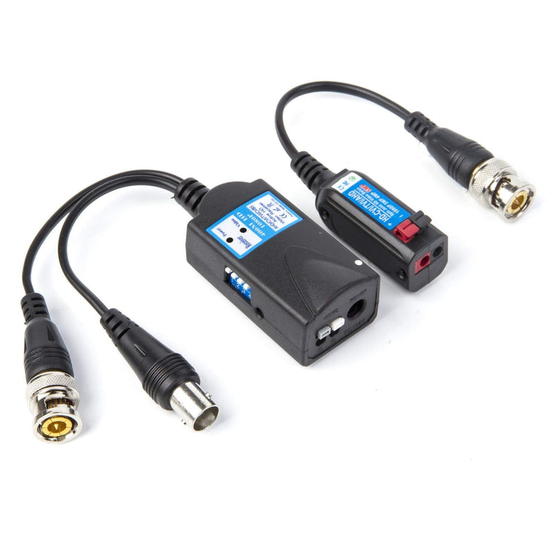 [Australia - AusPower] - Mini CCTV BNC HD CVI/TVI/AHD/CVBS HD Active Video Balun Receiver Power Connector (1080P 400M) 5MP HD-CVI/TVI/AHD Video Balun Transmitter 1 Pair 