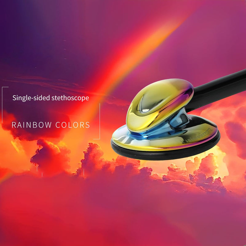 [Australia - AusPower] - Classic Single Head Stethoscope for Nurses Doctor Rainbow Stethoscope for Nurses, EMT Student, Kids, for Medical and Home Use, Alloy Chestpiece,Soft Eartips(Rainbow) 