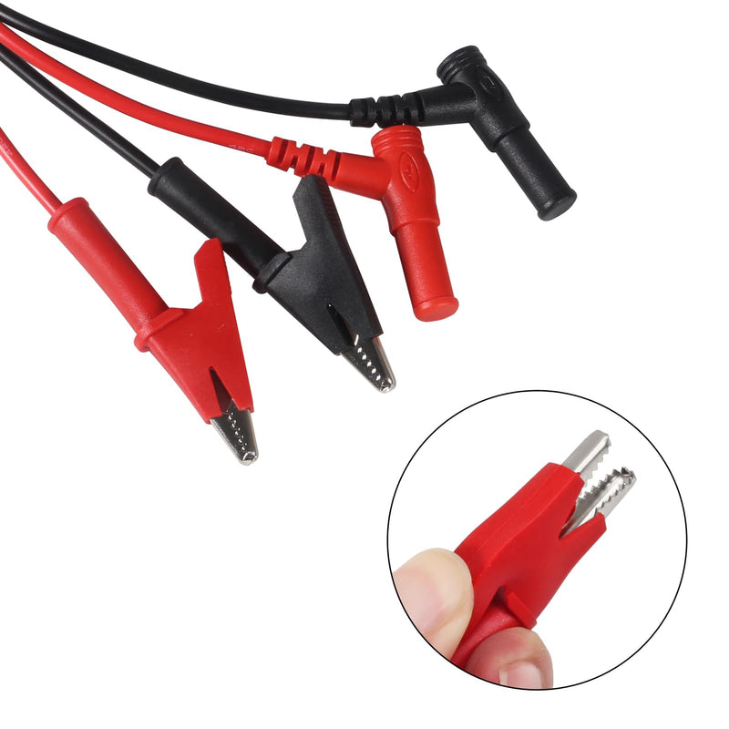 [Australia - AusPower] - UMLIFE 10PCS Multimeter Test Leads Right Angle Banana Plug to Alligator Clip Heavy Duty Silicone Wire for Electrical Testing 