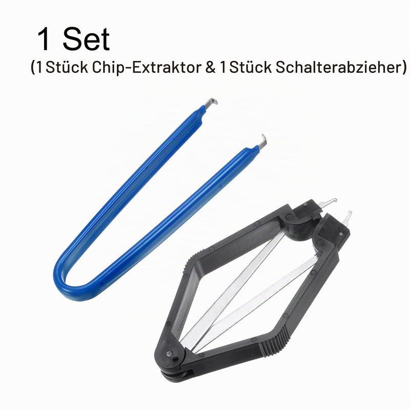 QUARKZMAN IC Chip Extractor 100mm Blue for Component Motherboard (Pack of 2) | Stainless Steel with U Shape IC Chip Switch Puller