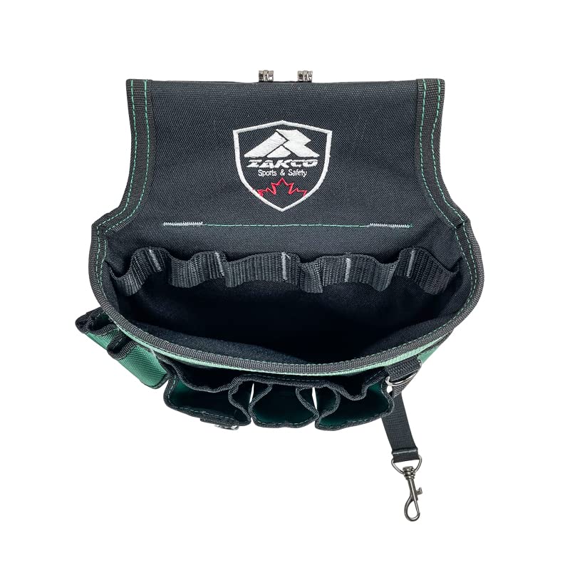 ZAKCO green polyester electrician tool pouch with utility holster and maintenance tool compartments