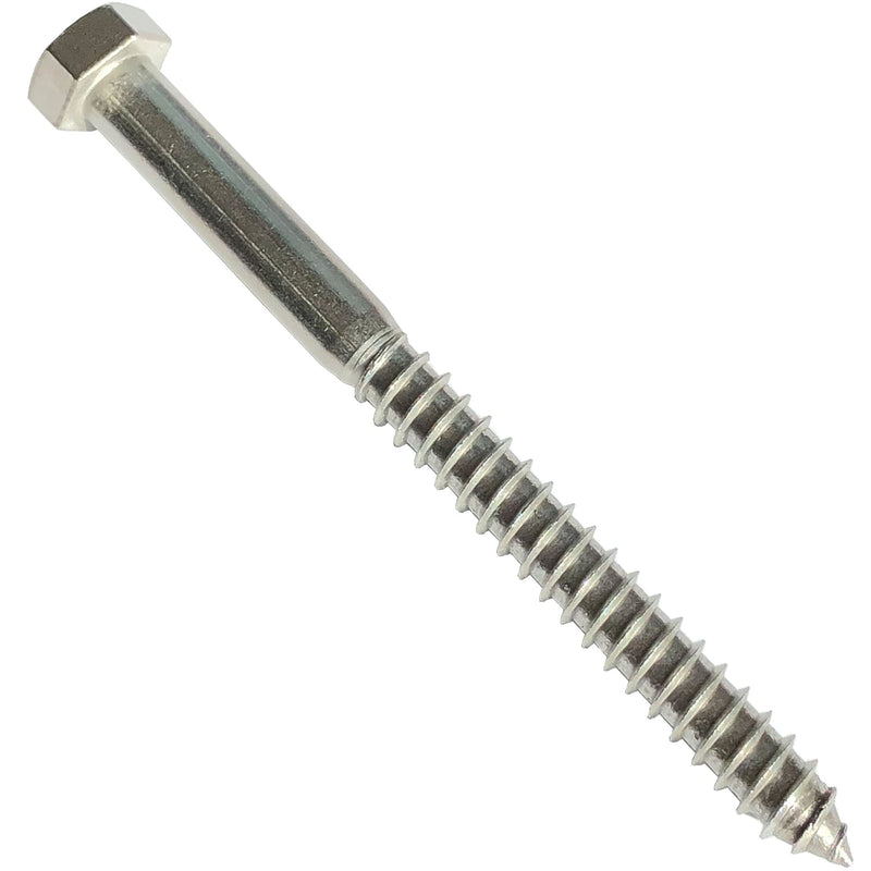 [Australia - AusPower] - 3/8" X 6" - 304 Grade Stainless Steel lag screws, Hex head fasteners, stainless steel screw. Use as Construction, wood, metal, lag screw or mounting screws fasteners lag bolts. Heavy duty screws. (10) 10 