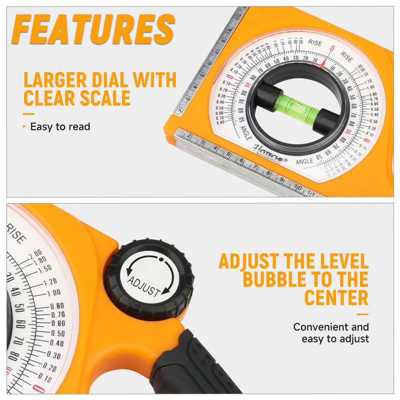 Hoteche Digital Inclinometer with Magnet | ±1° Precision | -130° to +130° | ABS & Aluminum