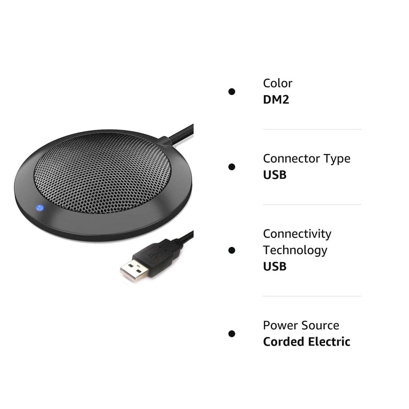 [Australia - AusPower] - Conference USB Microphone, Computer Desktop Mic with LED Indicator, TKGOU Plug & Play Omnidirectional Condenser PC Laptop Mics for Online Meeting/Class,Skype,Recording,Chatting,Zoom,(Windows/Mac OS X) DM2 