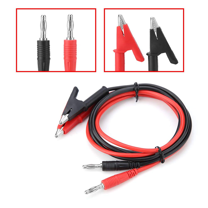 [Australia - AusPower] - P1040 2 Copper 4 mm Banana Plug to Crocodile Clamp 15A Banana Plug to Crocodile Clamp Cable 1 m for Testing the Probe 