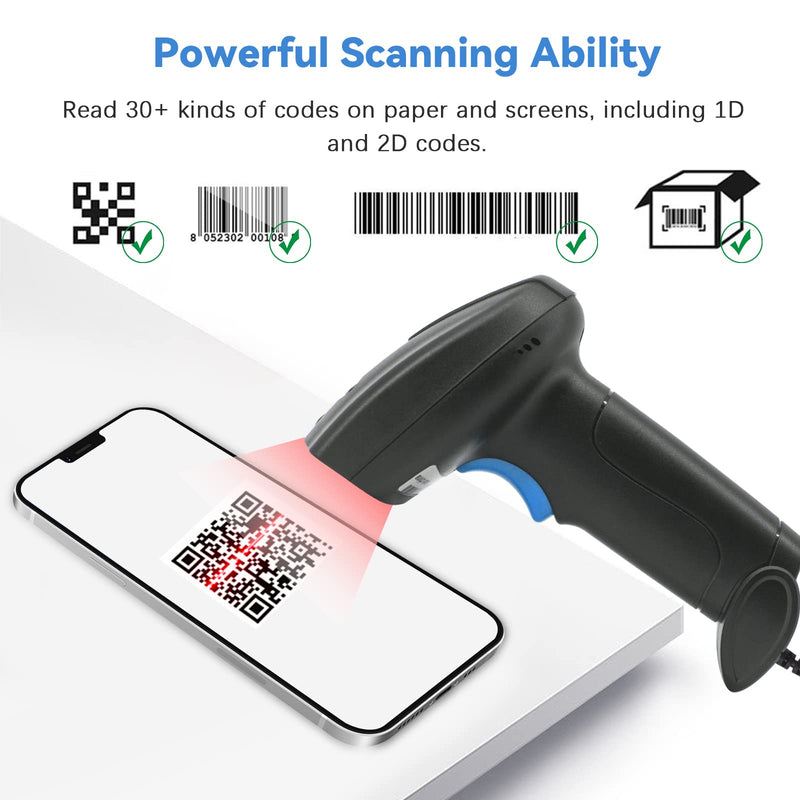 [Australia - AusPower] - Bluetooth QR Code Scanner - Book Scanner for Personal Library Libib, 1D 2D Codes Scanners for Laptop Computer Mac iPhone Android, Wireless Bluetooth Bar Code Scanner (with Stand) with stand 