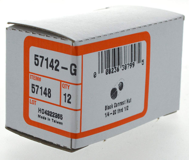 [Australia - AusPower] - Hillman 57148 Black Oxide Joint Connector Nut, 1/4"-20, 12 Pieces 