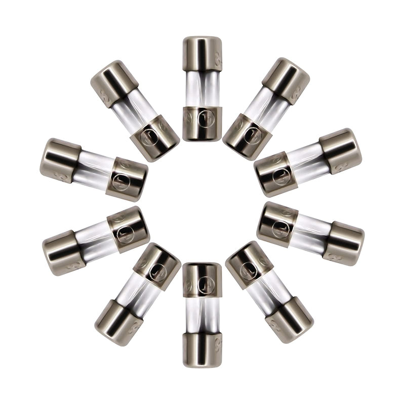 [Australia - AusPower] - 10 Pack F5AL Fast-Blow Mini Fuse 5A 5amp 125V Glass Fuses 0.14 x 0.39 inch / 3.6 x 10 mm (125Volt) (F5A) 