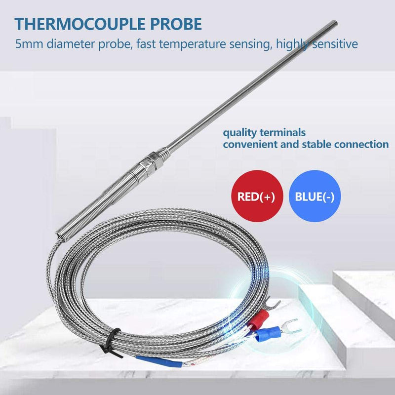 [Australia - AusPower] - K Type Thermocouple, 0-400 High Temperature Sensor Wire M8 Thread 150mm Probe () 