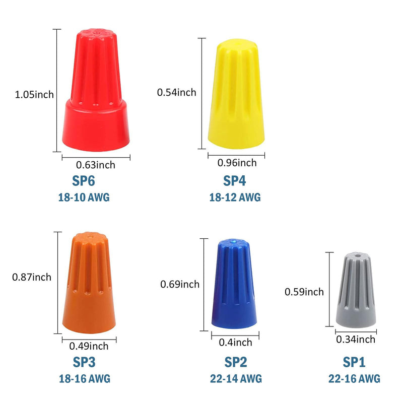 [Australia - AusPower] - Fidioto 100pcs SP4 Yellow Electrical Wire Connectors Screw Terminals, 18-12 AWG Spring Insert Twist Nuts Caps Connection Assortment Set, Portable Wire Caps for Quick Connection 