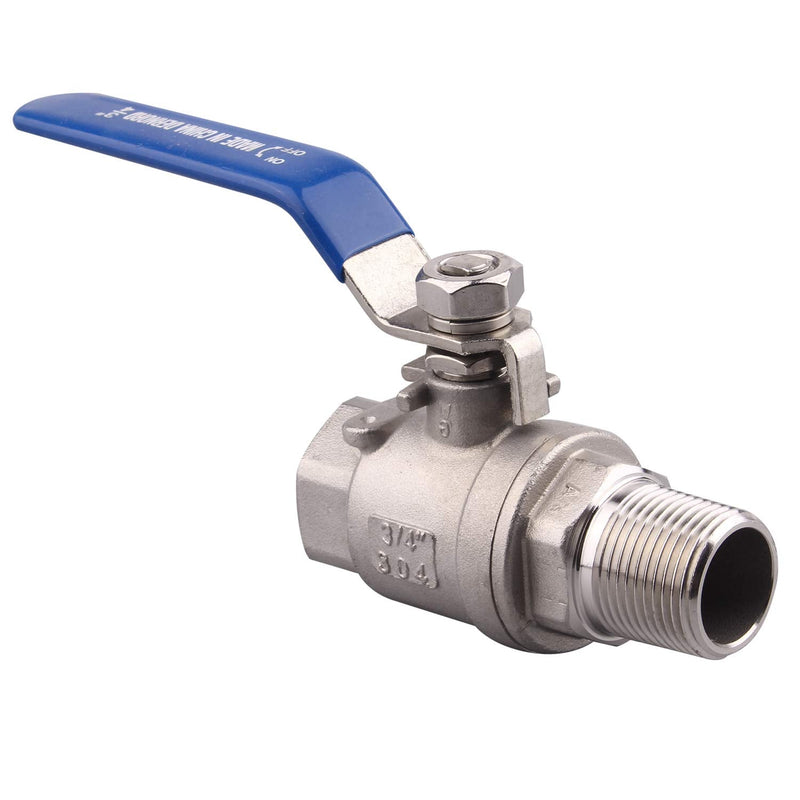 [Australia - AusPower] - DERNORD Full Port Ball Valve 3/4 Inch - Male x Female Stainless Steel 304 Heavy Duty for Water, Oil, and Gas,1000WOG (3/4 Inch NPT) 3/4 Inch NPT Pack of 1 