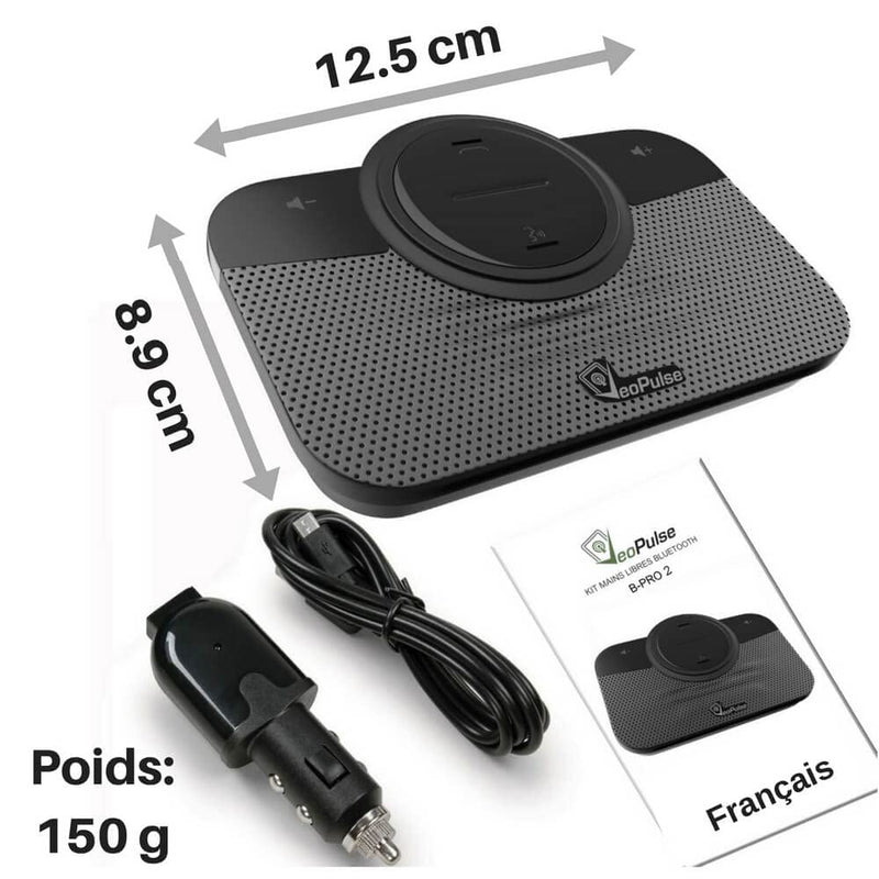 [Australia - AusPower] - Car Speakerphone B-PRO 2B Hands-Free kit, 6W Hi-Fi Speakers, with Bluetooth Automatic multipoint Cellphone Connection 