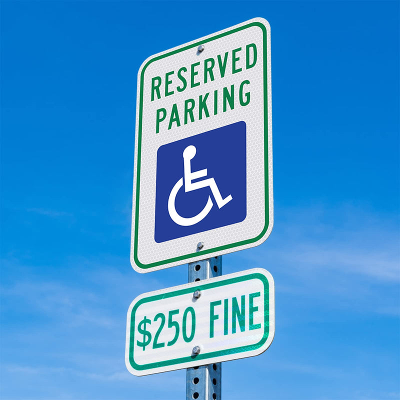 [Australia - AusPower] - Handicap Parking Sign-18 x 12 inch Aluminum Sign, with ADA Accessibility Symbol, Reserved Parking Sign, Engineer Grade Reflective Material, UV Protected and Weatherproof (Reflective-Blue) Reflective-Blue 