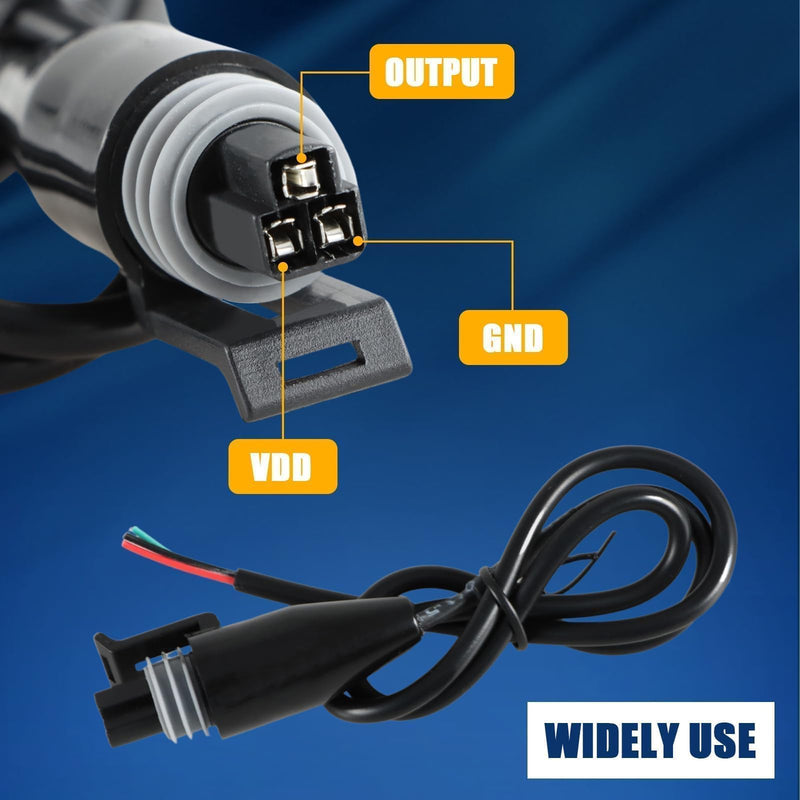 [Australia - AusPower] - 100 PSI Pressure Transducer Sensor with Connector Harness, 1/8"NPT Thread Stainless Steel Pressure Transmitter for Oil Fuel Water Air 100PSI 