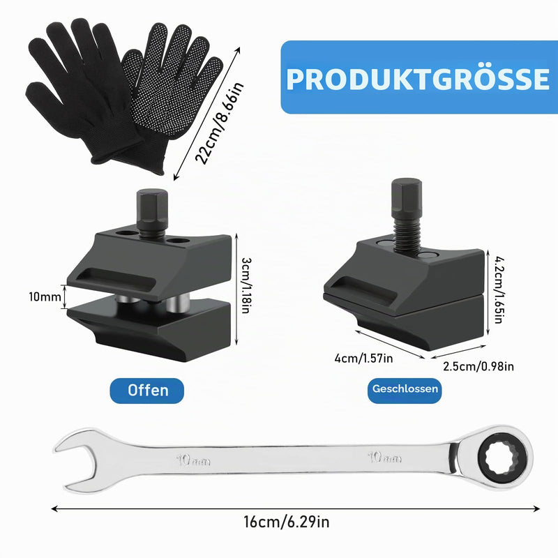 Suspension Strut Spreader Tool with Split Hub, Knuckle Spreader | Spreading tool car with gloves and wrench, double-sided steel including universal for most vehicles