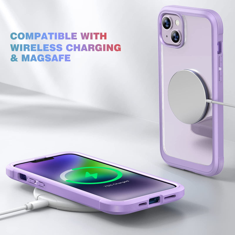 [Australia - AusPower] - Diaclara Designed for iPhone 14 Case, Full Body Rugged Case with Built-in Touch Sensitive Anti-Scratch Screen Protector, with Camera Lens Protector for iPhone 14 6.1" (Peri Purple) iPhone 14 6.1'' Peri Purple 