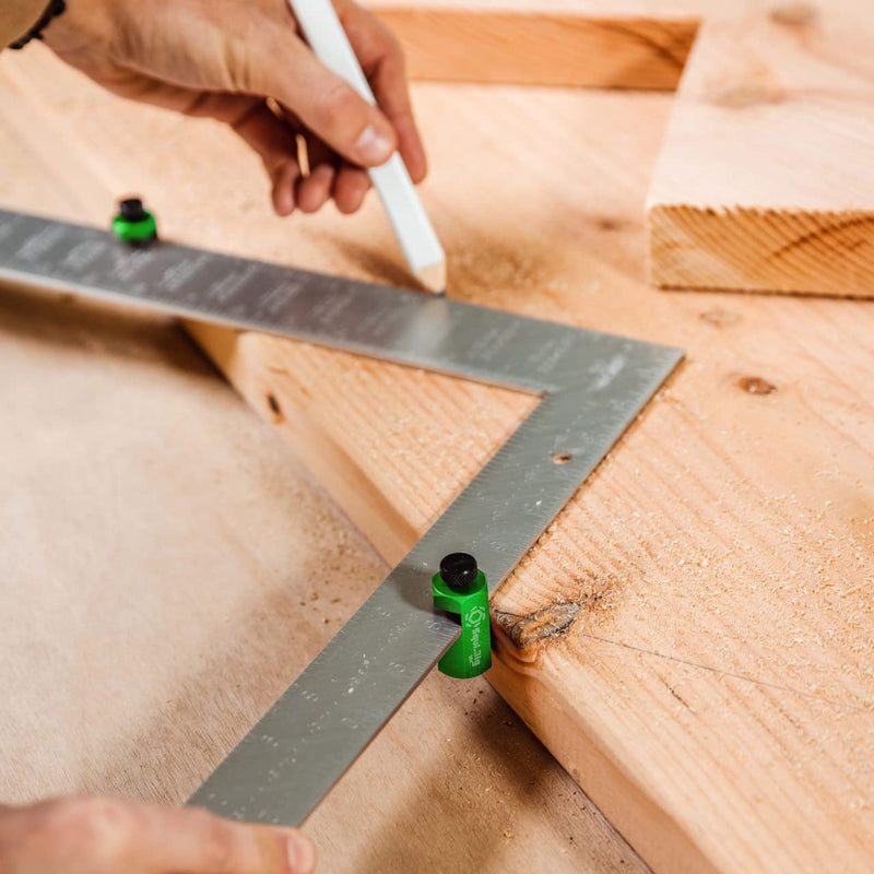 Tall Stair Gauges for Layout Framing Square Attachment Rip Guide Speed Square Jigs Made in USA (Green)