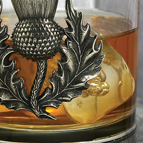English Pewter Company 11oz Old Fashioned Whisky Rocks Glass With Stylish Scottish Pewter Thistle and Base [SG705]
