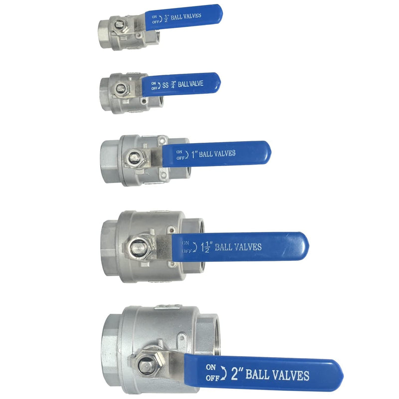 [Australia - AusPower] - 316 Stainless Steel 1/8"~3" Full Port Ball Valve with Blue Vinyl Handle, NPT Female x Female Thread,1000 WOG (1") 1 Inch 