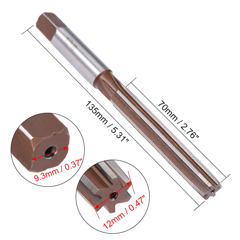[Australia - AusPower] - sourcing map Direct Shank H8 Clamping Reamer 12 mm Cutting Diameter 6 Flutes Hand Milling Cutter 12mm 