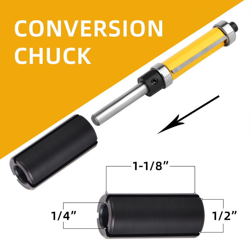 [Australia - AusPower] - 1-1/2 Inch Flush Trim Top and Bottom Bearing Router Bit 1/4-Inch Shank 1/4" Shank 1-1/2" Length 