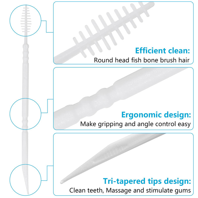 [Australia - AusPower] - Brushpicks Interdental Toothpicks,Soft Bristle Dental Floss Picks Toothpicks,Helps Removes Plaque and Debris Between Your Teeth 300PCS (Pack of 1) 1 Count (Pack of 300) 