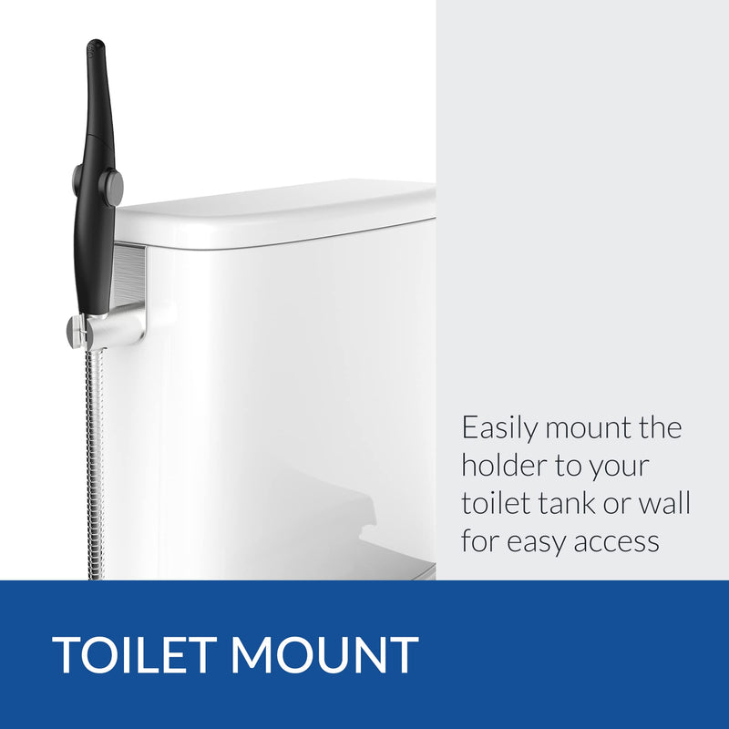 Bio Bidet by Bemis Pearl Handheld Bidet Sprayer Toilet Attachment Posterior & Feminine Wash with Stainless Steel Hose & Mount Kit, Black