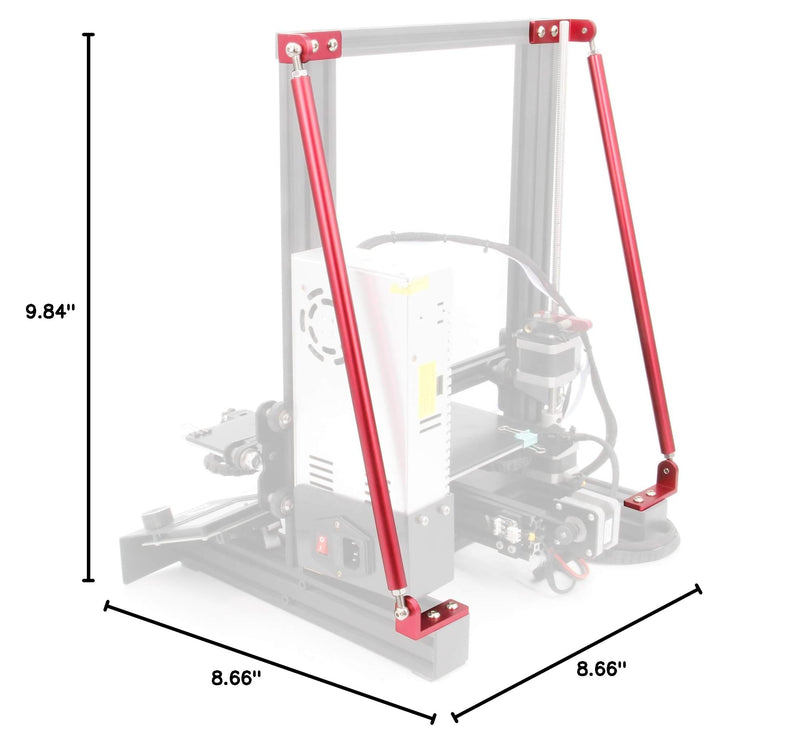 [Australia - AusPower] - Upgrade Red Supporting Rod Set for Creality 3D Printer Ender 3/Ender 3 pro/Ender 3 V2 (220x220x250 mm) 365mm 